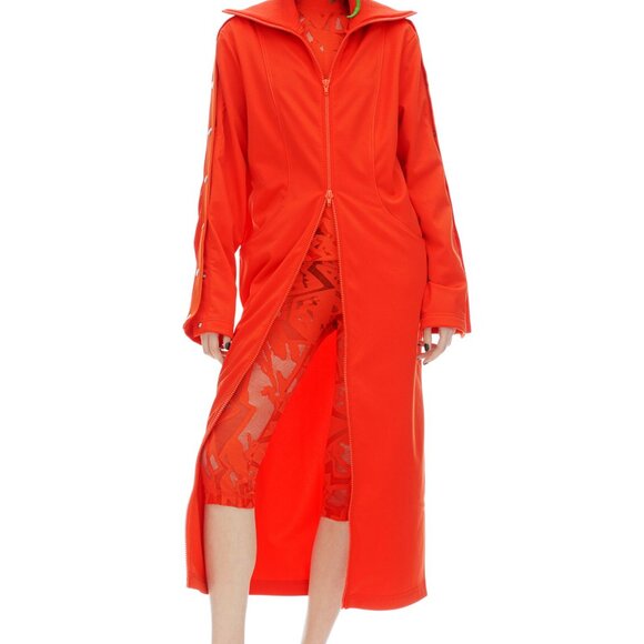 H&M Studio Collections Red Orange Casual Lace Skinny Capri Patterned Leggings M - Picture 7 of 8